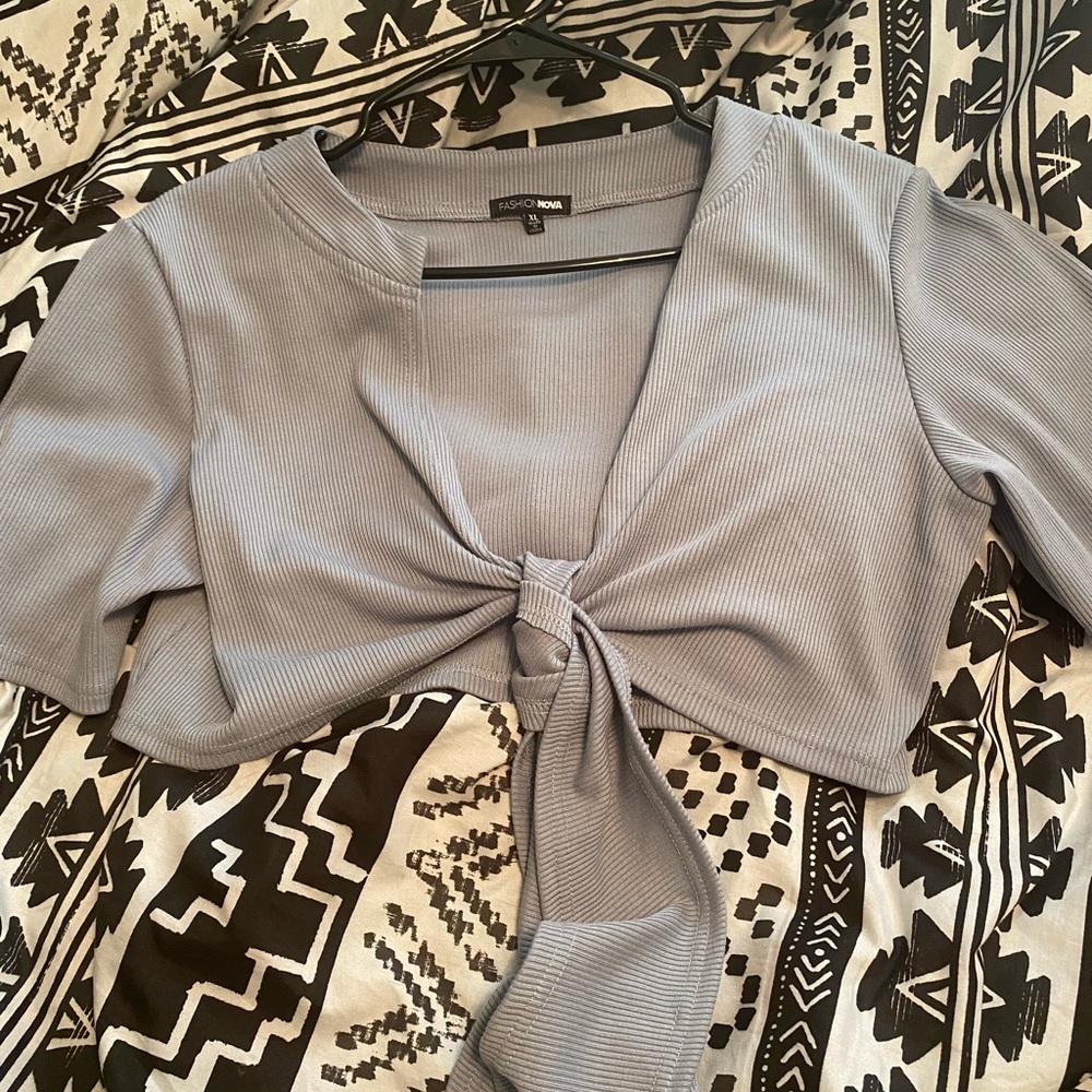 Light blue top and bottom matching set.
